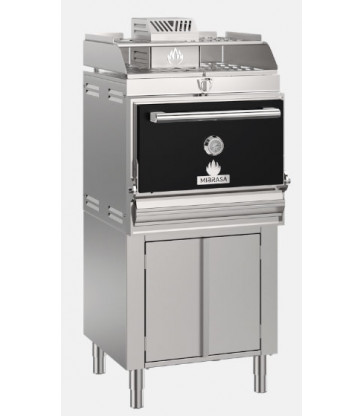 HORNO DE CARBÓN INDUSTRIAL CON MUEBLE Y SOPORTE PARA BANDEJAS Mibrasa HMB AB SB 75
