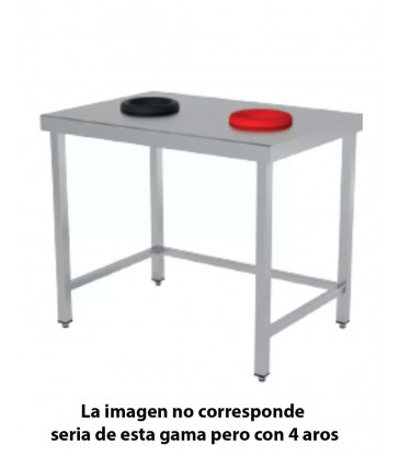 Mesa de reciclado central 4 aros fondo 600 ideacer