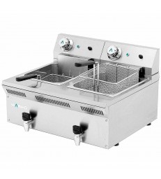 FREIDORA ELÉCTRICA 2 CUERPOS DE SOBREMESA CON GRIFOS MAINHO ELF-62EMG