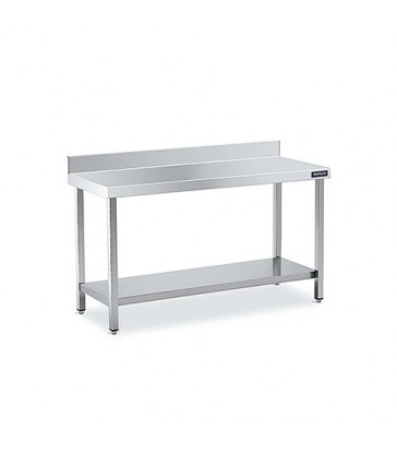 Mesa mural Distform altura 600 gama 600 con estante inferior y peto posterior