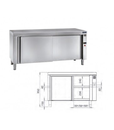 Mesa caliente central Distform gama 600