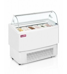 Vitrina expositora de helados ISA FIJI 6 con refrigeración ventilada y capacidad para 6 sabores