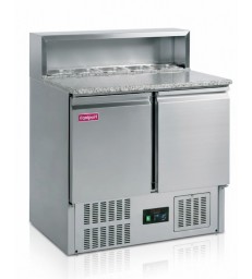 Mesa fría de pizza TEFCOLD GP92 con encimera de granito y refrigeración ventilada GN1/1