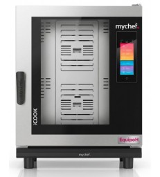 Horno mixto a gas MYCHEF iCOOK 10 GN 1/1 con pantalla táctil 10” y lavado automático