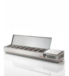 Vitrina refrigerada para ingredientes Edenox EIT-180 HC con tapa inox y 8 cubetas GN