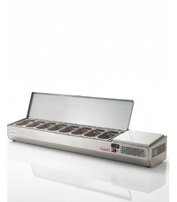 Vitrina refrigerada para ingredientes Edenox EIT-180 HC con tapa inox y 8 cubetas GN