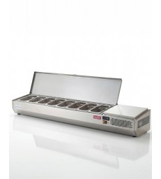 Vitrina refrigerada para ingredientes Edenox EIT-225 HC con tapa inox y 10 cubetas GN