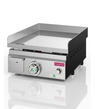 Plancha de gas Mainho MAX-40GC compacta de sobremesa con acceso frontal técnico