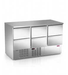 Mesa refrigerada Edenox MPG-140 NS HHH con 6 cajones GN 1/1 máxima organización profesional