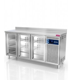 Bajo mostrador refrigerado Edenox MPG-180 HC PC GN 1/1 con puertas de cristal