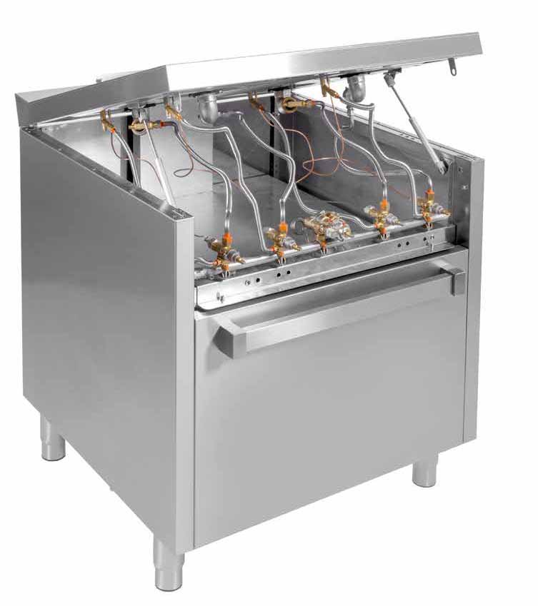 Cocinas profesionales que se elevan para poder repararse